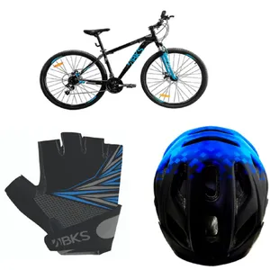 Combo Bicicleta MTB Rin 27.5" + Guantes BKS Talla M + Casco de Bicicleta para Adulto BKS (Negro-Azul) Talla M